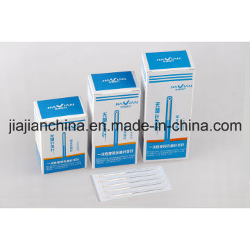 Silver Handle Acupuncture Needles Without Guide Tube